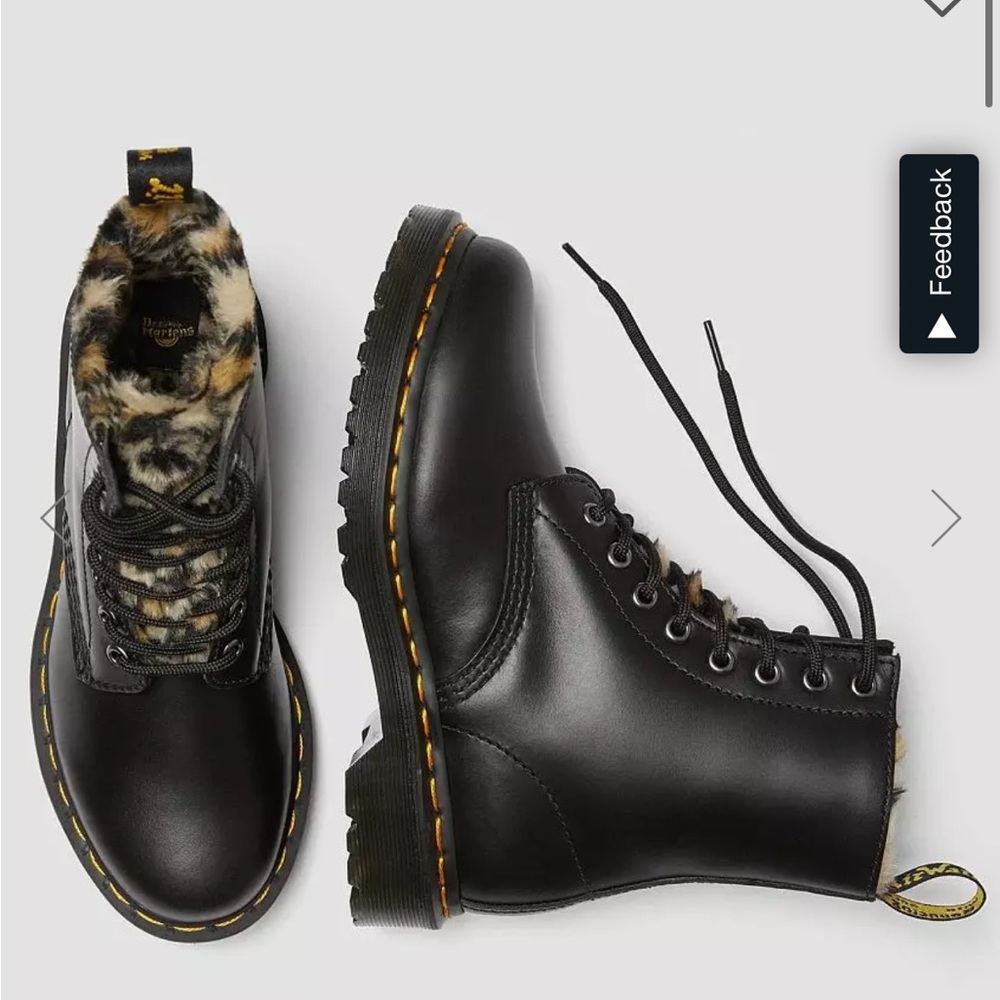 Dr Martens Leopard Fur lined boots! Used once!